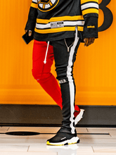 Load image into Gallery viewer, Drawstring Trackpants V3 - Black / Red Born Sinner
