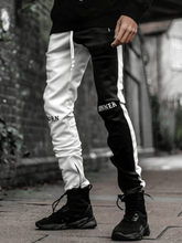 Load image into Gallery viewer, Drawstring Trackpants V3 - Black / White Born Sinner
